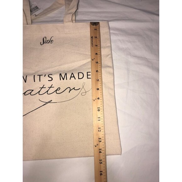 Sseko Cotton Canvas Tote Bag "How It's Made Matters" - Picture 4 of 6